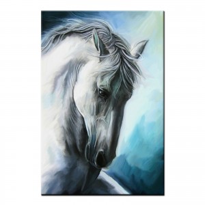 Framed Canvas Prints Living Room White Horse Wall Art Canvas Oil Painting Print 7600244780367  253315066385